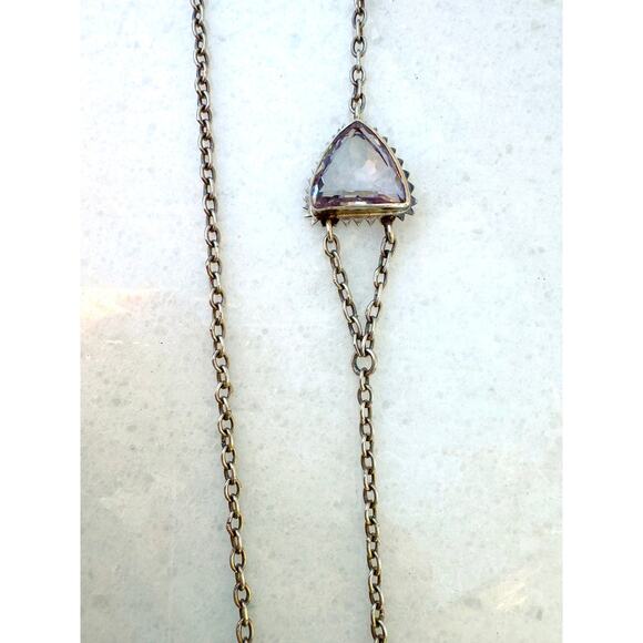 Pink Amethyst Hand Forged Sterling Silver Statement Necklace 18.5” drop. - Picture 8 of 11